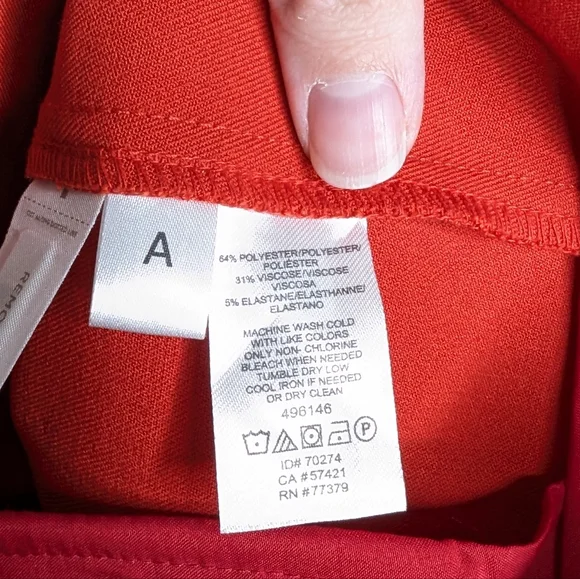 Ann Taylor Women's Orangish Red Straight Leg Pants with Front Seam Size 6 - Picture 16 of 16